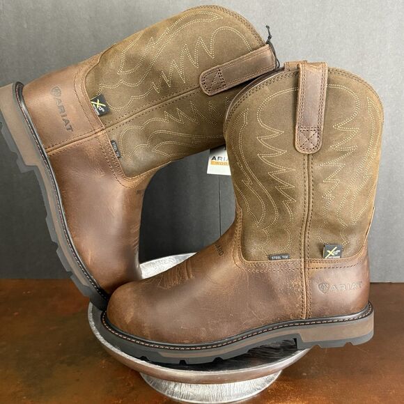 Ariat Groundbreaker MetGuard Steel Toe Boots Men's 10EE Brown Leather 10036107 - Picture 1 of 16